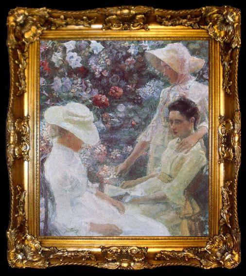 framed  Jan Toorop Three Women with Flowers, ta009-2